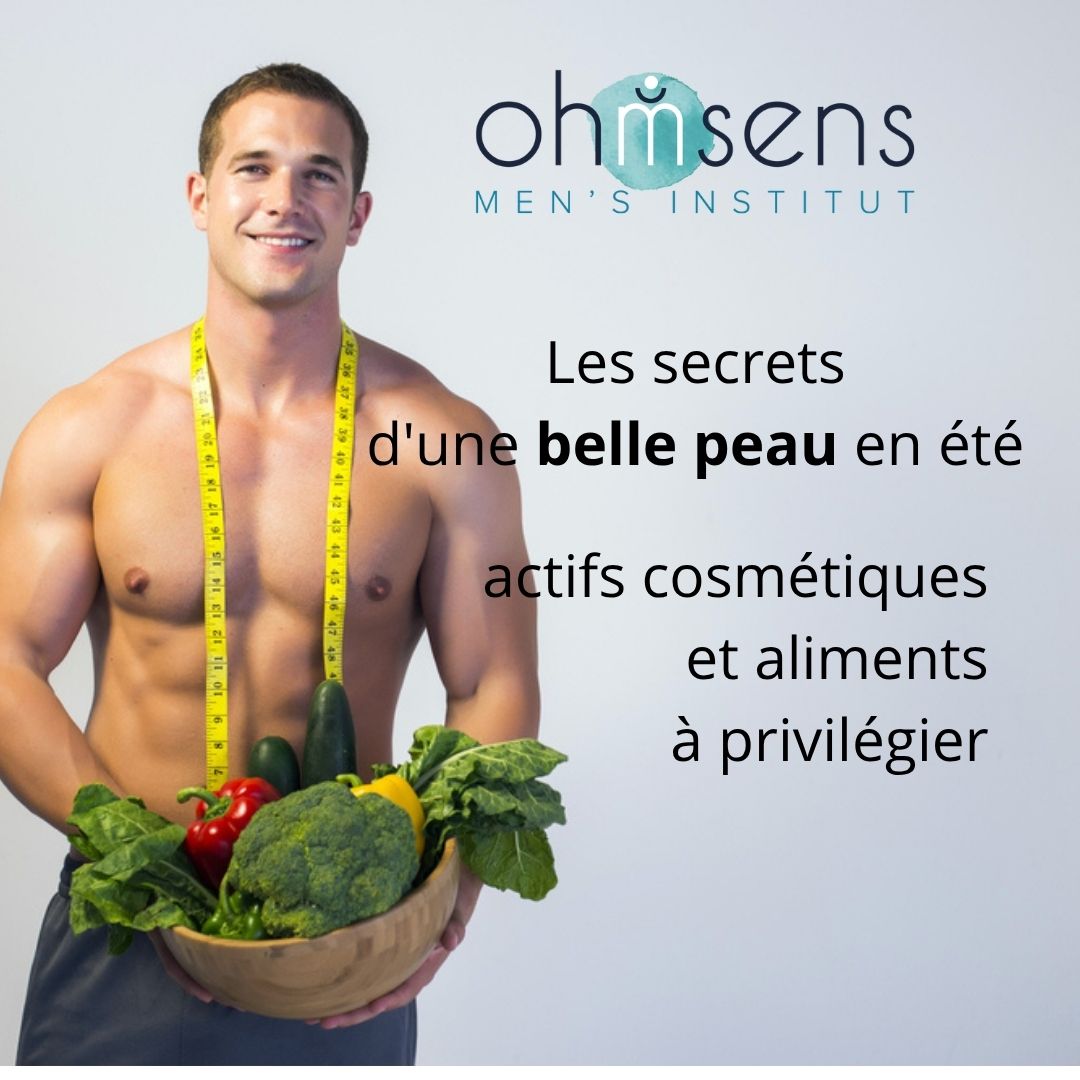 Routine estivale pour une belle peau avec actifs cosmétiques et alimentation riche en antioxydants